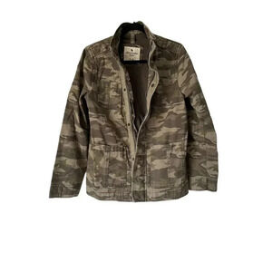 Abercrombie Kids Army Camo Jacket - 4 Pockets, Full Zip & Snap Buttons